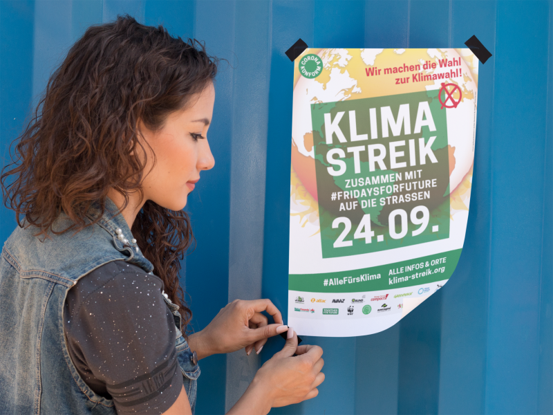 Plakat (MockUp) für den Klimastreik am 24. September 2021. 